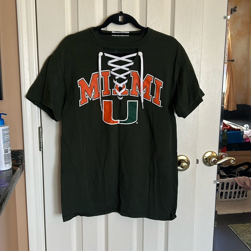 Upcycled Univ of Miami tshirt